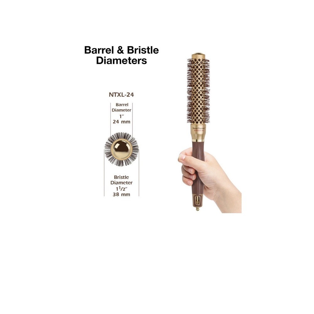 Olivia Garden NanoThermic XL Ceramic + Ion Round Thermal Hair Brush 1" 24mm XL